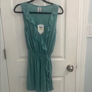 BECCA Teal Ruffle Dress
